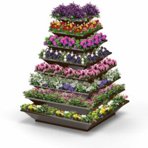 Hochbeet "HighBeet Tower" 8 Ebenen 5 VKFHTM00057 Tower 8 Ebenen Edelrost Blumen
