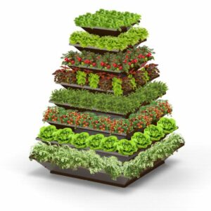 Hochbeet "HighBeet Tower" 8 Ebenen 4 VKFHTM00057 Tower 8 Ebenen Edelrost Gemuese