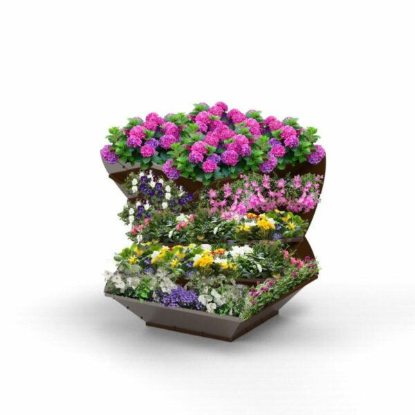 VKFHTM00064 Twist Toll 5 Ebenen Edelrost Blumen