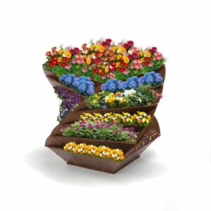 VKFHTM00065 Twist Toll 6 Ebenen Edelrost Blumen