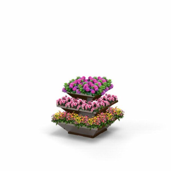 VKFHTM00067 Rock 3 Ebenen Edelrost Blumen