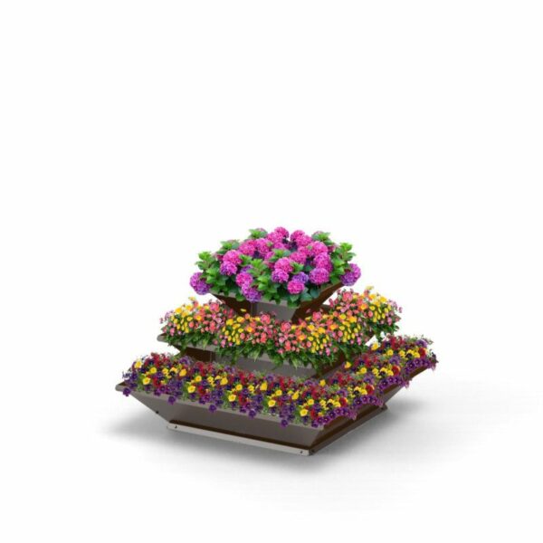 VKFHTM00070 cleo 3 Ebenen Edelrost Blumen